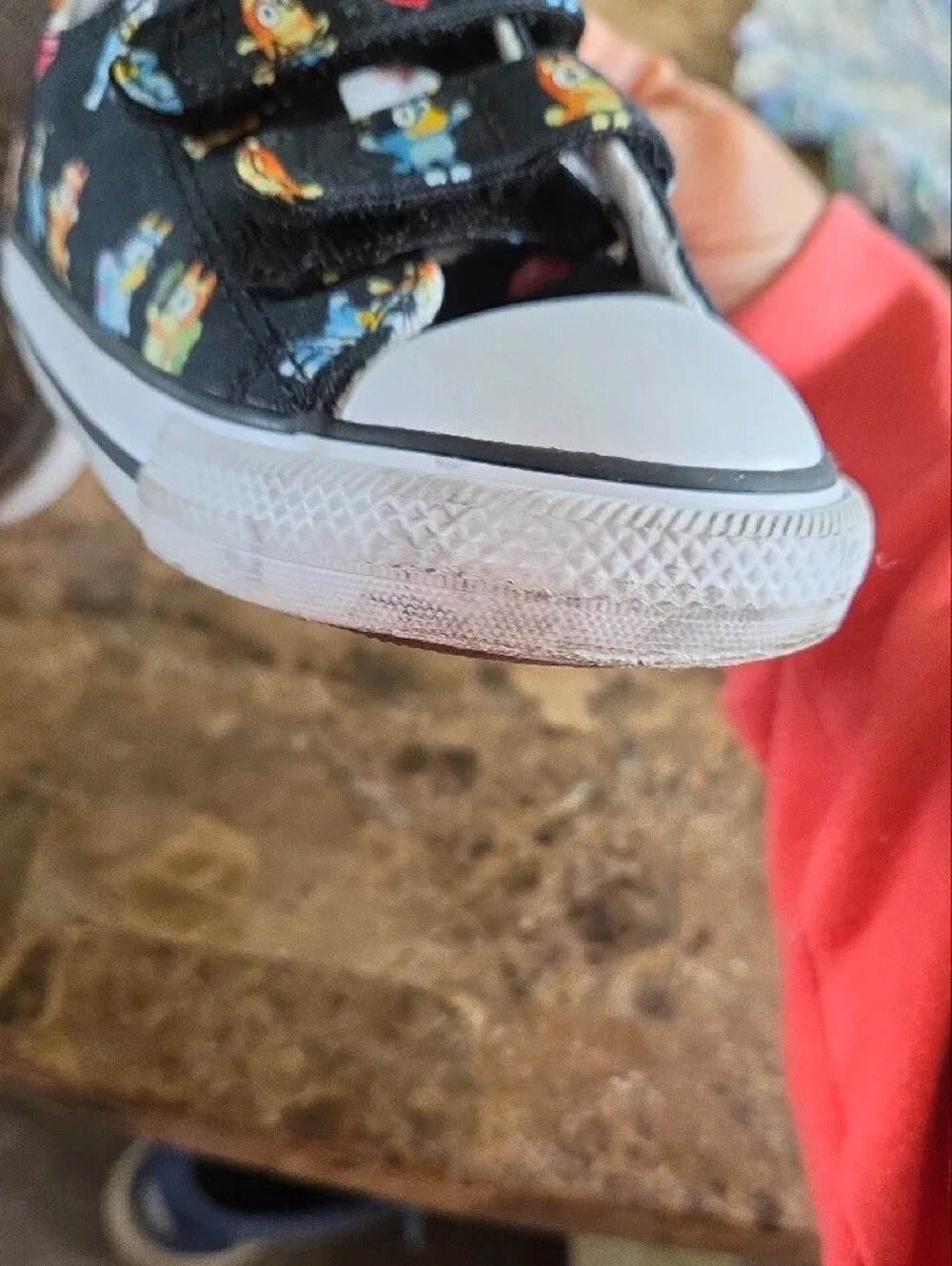 Converse Kids Black Bluey Print Velcro Sneakers with White Toe